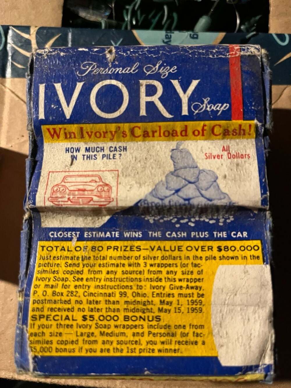 Set of 4 Vintage 1959 Personal Size Ivory Soap Bars with Original 80th Anniversa